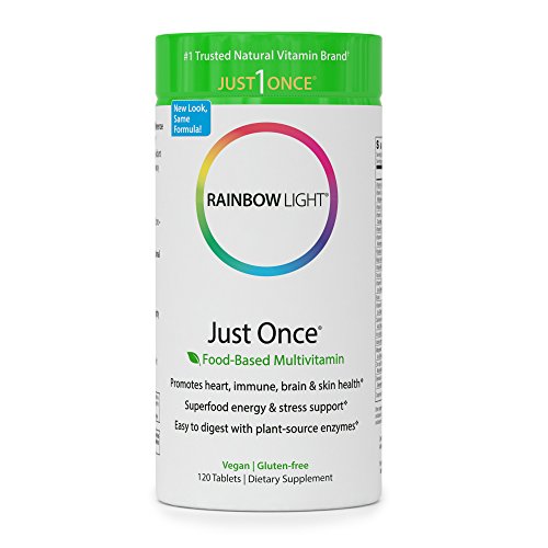 Book Cover Rainbow Light - Just Once Multivitamin - Food-based, Natural Ingredients, Provides Key Vitamins, Minerals, Antioxidant Protection, Supports Energy, Digestion, Skin, Eye and Immune Health - 120 Tablets