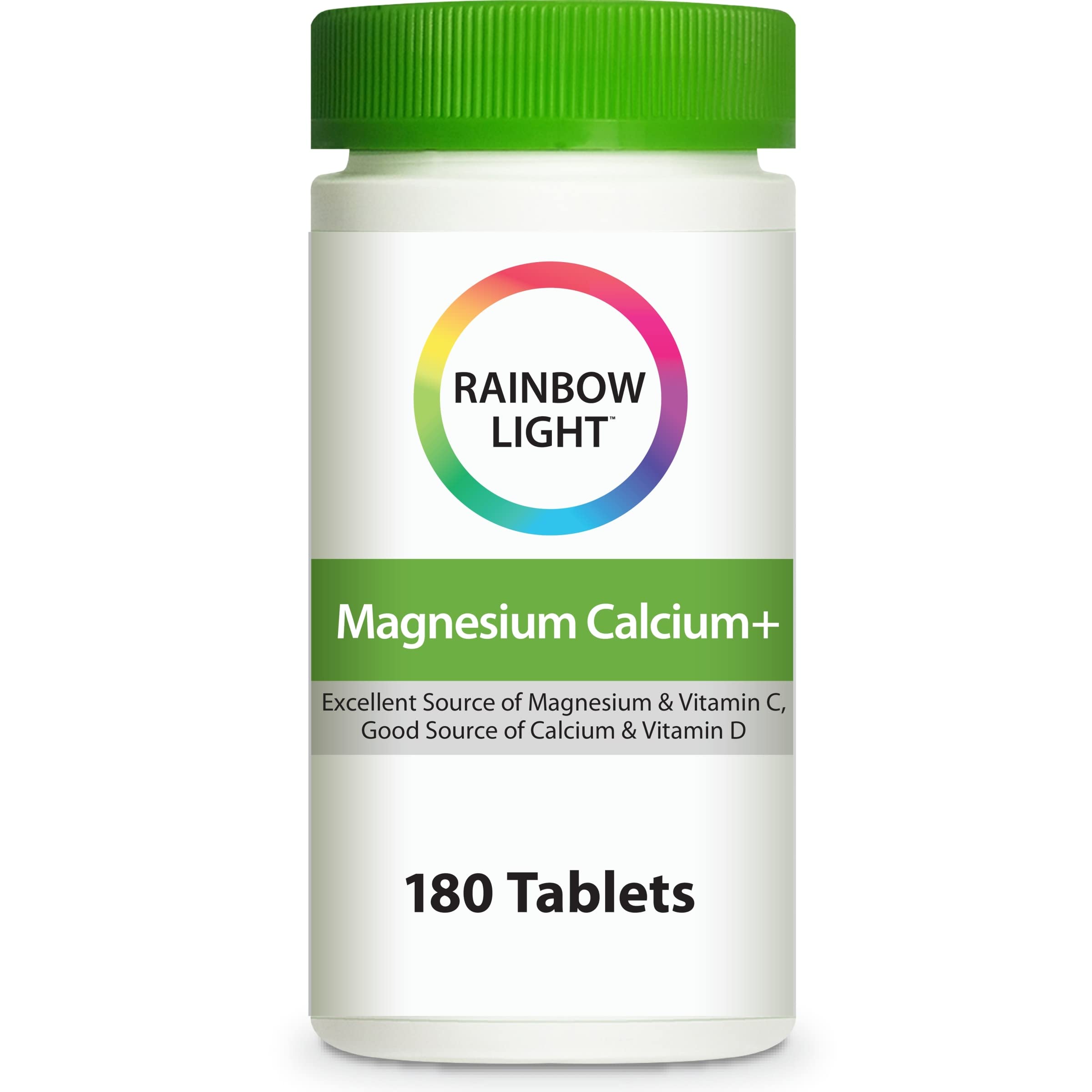 Book Cover Rainbow Light Magnesium Calcium + Food Based Tablets 180 tablets