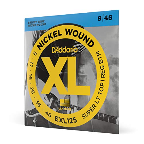 Book Cover D'Addario Guitar Strings - XL Nickel Electric Guitar Strings - EXL125 - Perfect Intonation, Consistent Feel, Reliable Durability - For 6 String Guitars - 9-46 Super Light Top/Regular Bottom