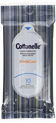 Book Cover Cottonelle Fresh Care Flushable Wipes, Travel Pack, 12 Travel Packs of 10 Cloths Each (120Ct)