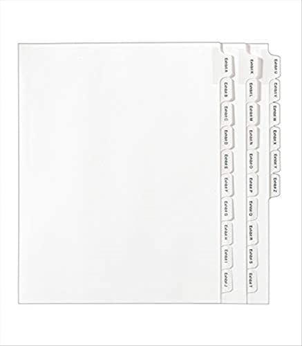 Book Cover Avery Collated Legal Dividers Allstate Style, Letter Size, EXHIBIT A-Z Tab Set ( 82105)