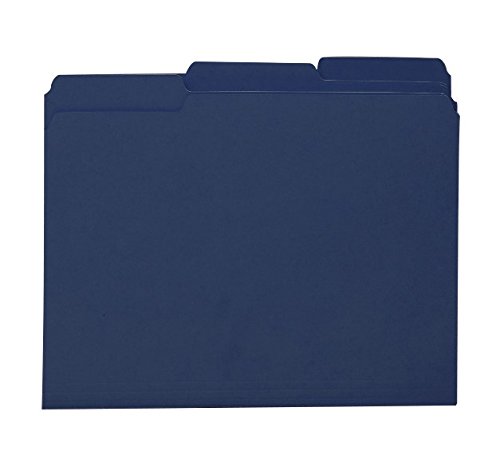 Book Cover Smead Interior File Folder, 1/3-Cut Tab, Letter Size, Navy, 100 per Box (10279)