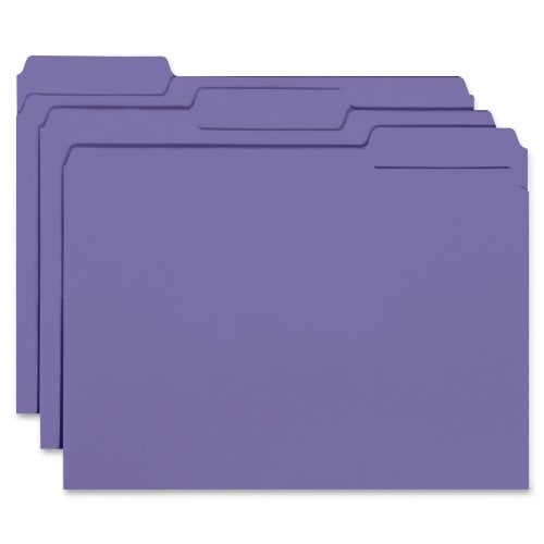 Book Cover Smead Interior File Folder, 1/3-Cut Tab, Letter Size, Purple, 100 per Box (10283)