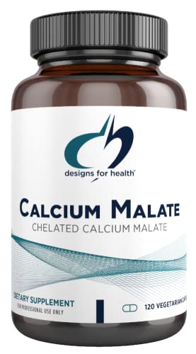 Book Cover Designs for Health Calcium Malate - 500mg Calcium Malate Chelate + Vitamin D (D3) Bone Support Supplement for Women + Men - Non-GMO Calcium Pills (120 Capsules)