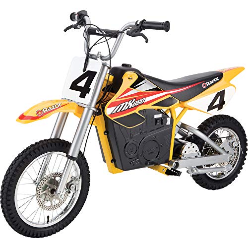 Book Cover Razor MX650 Dirt Rocket Off-Road Motocross Bike – 36V Electric Ride-On, Up to 17 mph, Dual Suspension, Hand-Operated Dual Brakes, Twist Grip Throttle, Authentic Motocross Bike Geometry