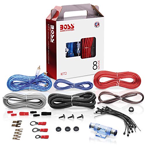 Book Cover BOSS Audio Systems KIT2 8 Gauge Amplifier Installation Wiring Kit - A Car Amplifier Wiring Kit Helps You Make Connections and Brings Power To Your Radio, Subwoofers and Speakers