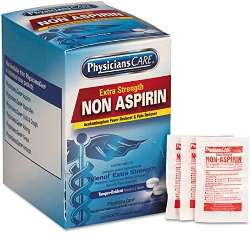 Book Cover PhysiciansCare Non Aspirin Acetaminophen Pain Reliever Medication, 125 Doses of Two Tablets, 500mg