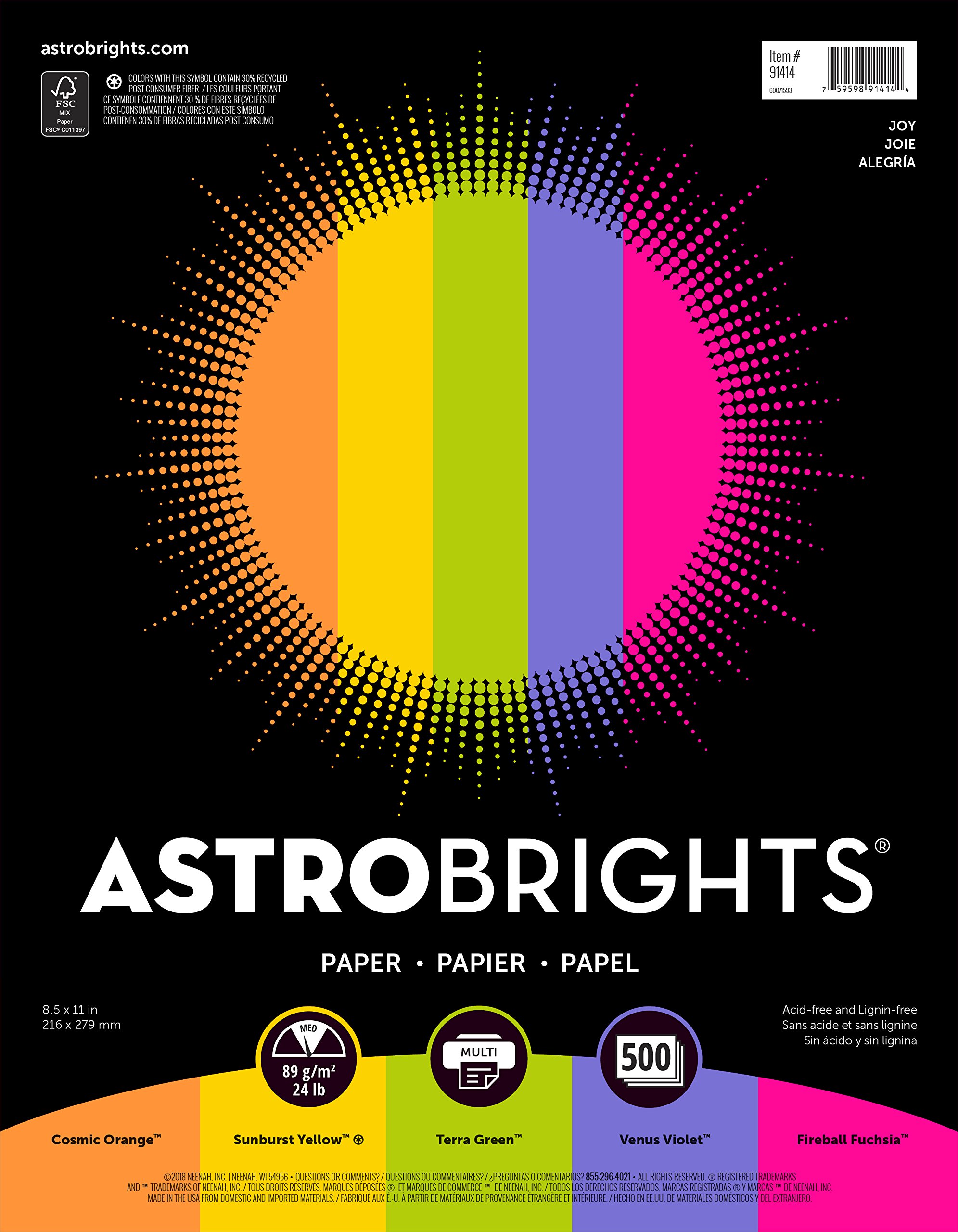 Book Cover Astrobrights Color Paper, 8.5
