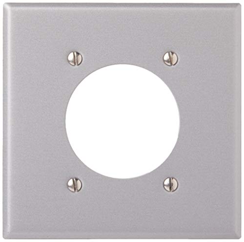 Book Cover Leviton 4934 2-Gang Flush Mount 2.15 Inch Dia. Device Receptacle Wallplate, Standard Size, Steel, Device Mount, Painted Metal