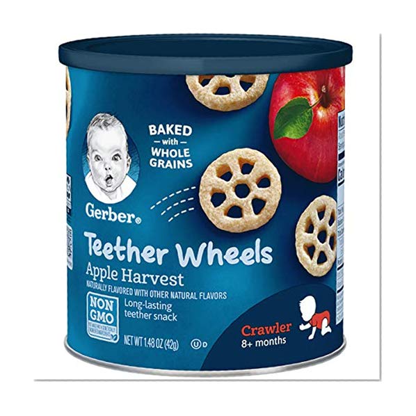 Book Cover Gerber Graduates Finger Foods Harvest Apple Wagon Wheels, 1.48-Ounce Canisters (Pack of 6)