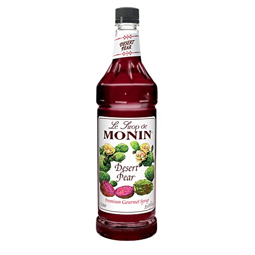 Book Cover Monin - Desert Pear Syrup, Bold Flavor of Prickly Pear Cactus, Natural Flavors, Great for Iced Teas, Lemonades, Cocktails, Mocktails, and Sodas, Non-GMO, Gluten-Free (1 Liter)