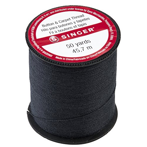 Book Cover SINGER 67110 Button & Carpet Sewing Thread, 50-Yards, Black