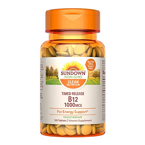 Book Cover Sundown Timed Release Vitamin B12 1000 mcg, Supports Nervous System And Cellular Energy Health, 120 Tablets