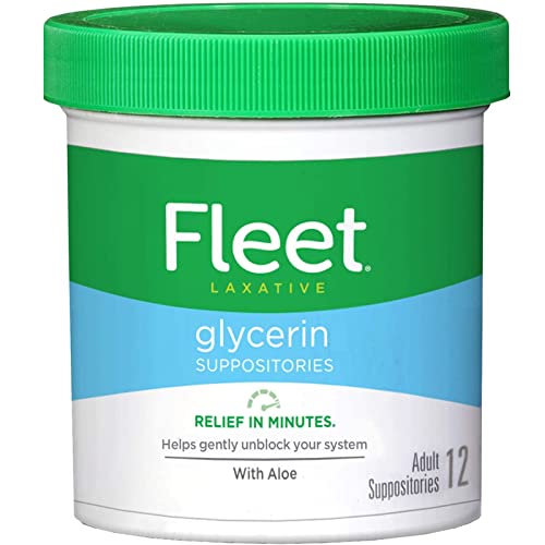 Book Cover Fleet Laxative Glycerin Suppositories for Adult Constipation, 12 Count (Pack of 1 )