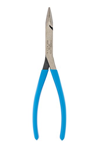 Book Cover Channellock 738 8-Inch Needle Nose Long Reach Plier,High carbon Polished steel, CHANNELLOCK BLUE grips