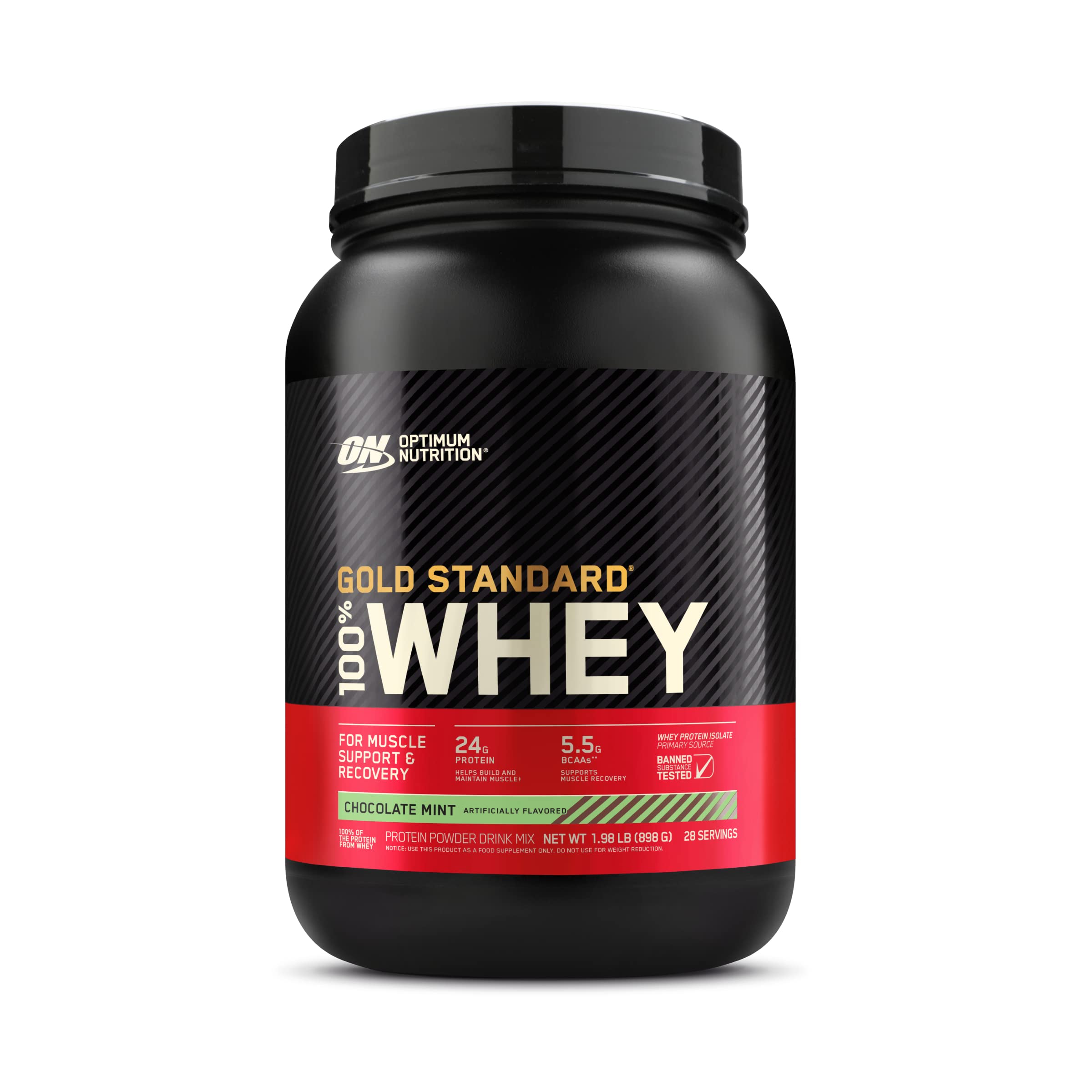 Book Cover Optimum Nutrition Gold Standard 100% Whey Protein Powder, Chocolate Mint 2 Pound (Packaging May Vary) Chocolate Mint 2 Pound (Pack of 1)