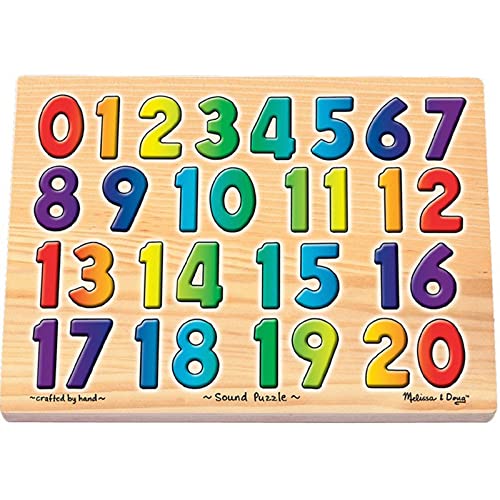 Book Cover Melissa & Doug Numbers Sound Puzzle - Wooden Puzzle With Sound Effects (21 pcs)