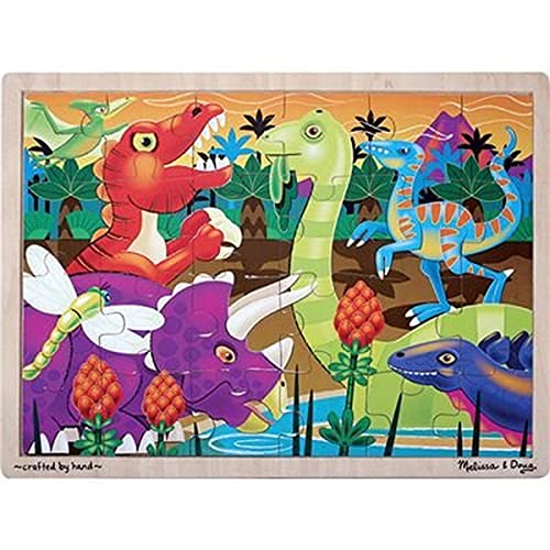 Book Cover Melissa & Doug 24pc Prehistoric Sunset Dinosaurs Jigsaw Puzzle