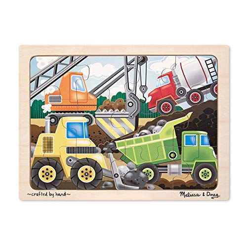 Book Cover Melissa & Doug Construction Site Vehicles Wooden Jigsaw Puzzle With Storage Tray (12 pcs)