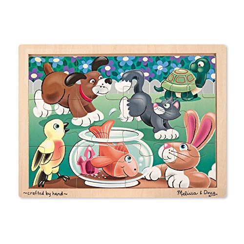 Book Cover Melissa & Doug Pets Wooden Jigsaw Puzzle with Storage Tray (12 pcs)