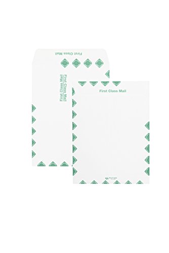 Book Cover Quality Park Catalog Envelopes, Redi-Seal, First Class Border, 10 x 13-Inches, White, Box of 100 (54395)