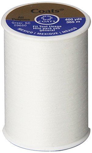 Book Cover Coats & Clark All Purpose Thread 400 Yards White (ONE spool of yarn)