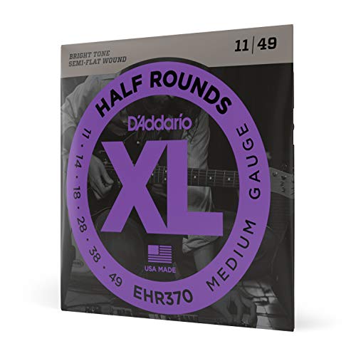 Book Cover D'Addario EHR370 Half Round Electric Guitar Strings, Medium, 11-49