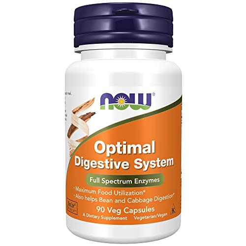 Book Cover NOW Supplements, Optimal Digestive System, Full Spectrum Enzymes, 90 Veg Capsules