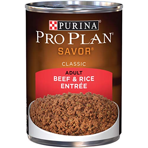 Book Cover Purina Pro Plan Pate Wet Dog Food, SAVOR Beef & Rice Entree - (12) 13 oz. Cans