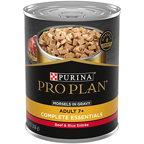 Book Cover Purina Pro Plan High Protein Senior Wet Dog Food, Beef and Rice Entree - (12) 13 oz. Cans