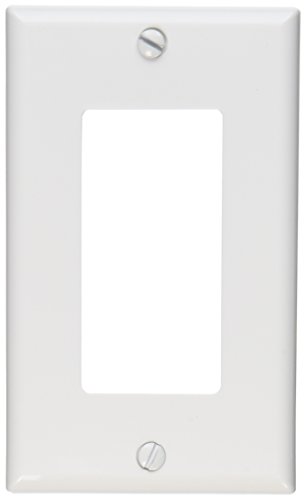 Book Cover Leviton 122-80401-NW 1-Gang Decora/GFCI Device Wallplate, Standard Size, Thermoplastic Nylon, Device Mount, White