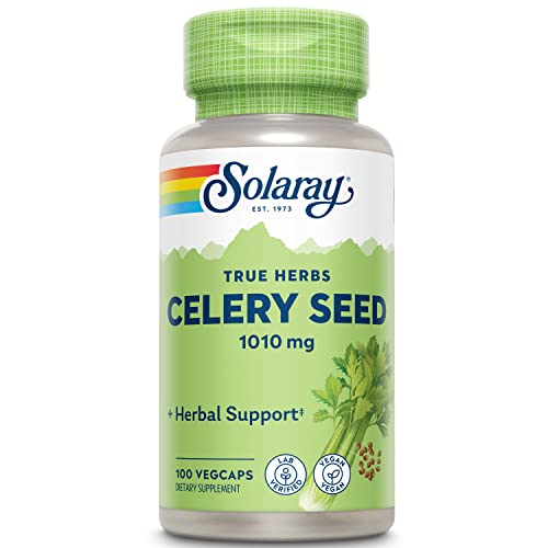 Book Cover Solaray Celery Seed 1010 mg, Traditional Liver, Water Balance, and Joint Support, Whole Celery Seeds with Phytochemicals and Flavonoids, Vegan, Lab Verified, 60-Day Money-Back Guarantee, 50 Servings, 100 VegCaps