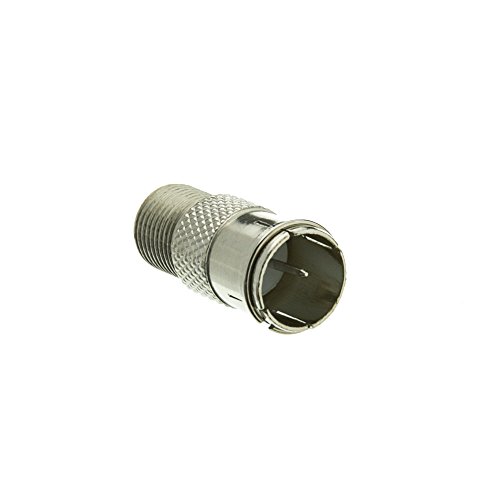 Book Cover F-pin Coaxial Quick Connect Adapter, Threaded F-pin Female to Quick F-pin Male