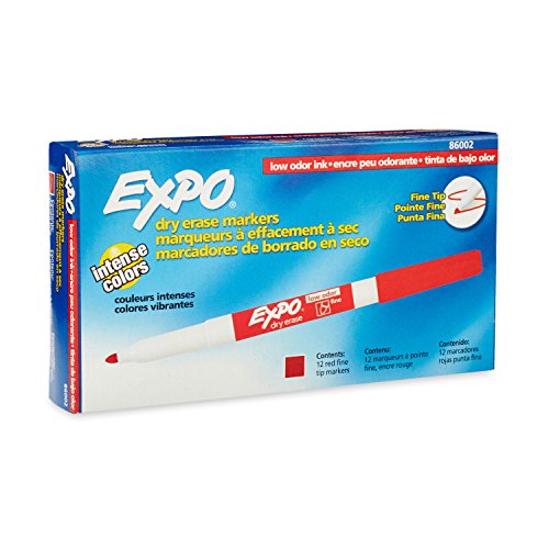 Book Cover EXPO 86002 Sanford EXPO Low Odor Dry Erase Marker, Fine Point, Red, Box of 12