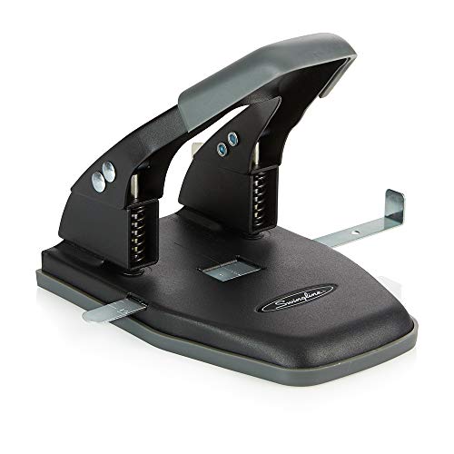 Book Cover Swingline 2 Hole Punch, Comfort Handle Two Hole Puncher,  28 Sheet Punch Capacity, 50% Easier, Black (74050)