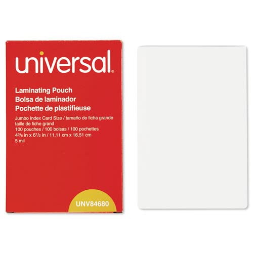 Book Cover Universal UNV84680 6.5 in. x 4.38 in. Laminating Pouches - Crystal Clear (100/Box)