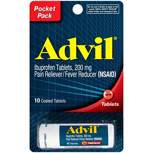 Book Cover Advil Coated Tablets Pain Reliever and Fever Reducer, Ibuprofen 200mg, 12 x 10 Count, Travel Size Bottle