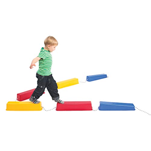 Book Cover edxeducation Step-a-Logs - Supplies for Physical Play - Indoor and Outdoor - Exercise and Gross Motor Skills - Stackable - Build Coordination