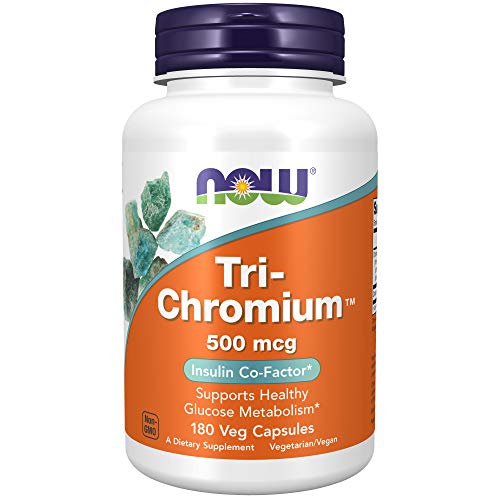 Book Cover NOW Supplements, Tri-Chromium 500 mcg with Cinnamon, Insulin Co-Factor*, 180 Veg Capsules