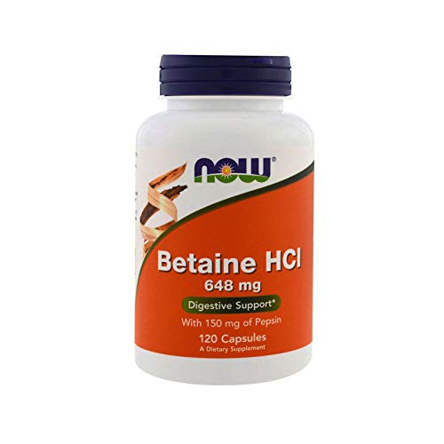 Book Cover NOW Supplements, Betaine HCl 648 mg, Vegetarian Formula, 120 Veg Capsules
