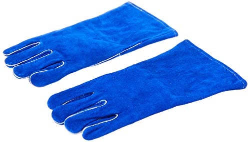 Book Cover US Forge 400 Welding Gloves Lined Leather, Blue - 14