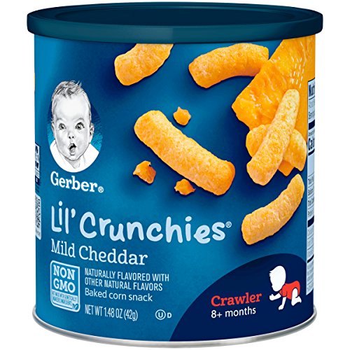 Book Cover Gerber Lil' Crunchies Mild Cheddar, 1.48 Ounce Canisters (Pack of 6)