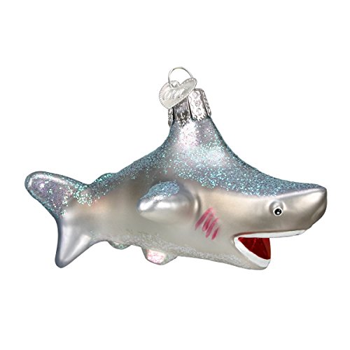 Book Cover Old World Christmas Shark Glass Blown Ornament for Christmas Tree