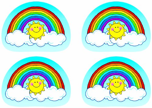 Book Cover Quality Stickers Rainbows 144Pk By Carson Dellosa
