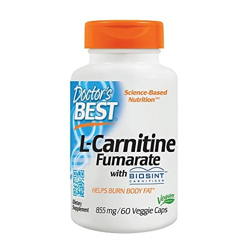 Book Cover Doctor's Best L-Carnitine Fumarate, Non-GMO, Vegan, Gluten Free, Heart Health, 855 mg, 60 Veggie Caps