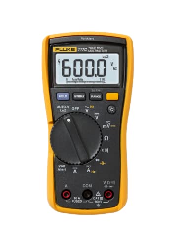 Book Cover Fluke 117 Digital Multimeter, Non-Contact AC Voltage Detection, Measures Resistance/Continuity/Frequency/Capacitance/Min Max Average, Automatic AC/DC Voltage Selection, Low Impedance Mode