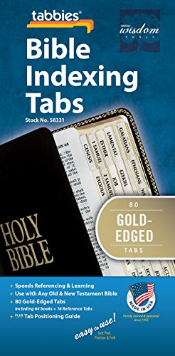 Book Cover Tabbies Gold-Edged Bible Indexing Tabs, Old & New Testament, 80 Tabs Including 64 Books & 16 Reference Tabs (58331)