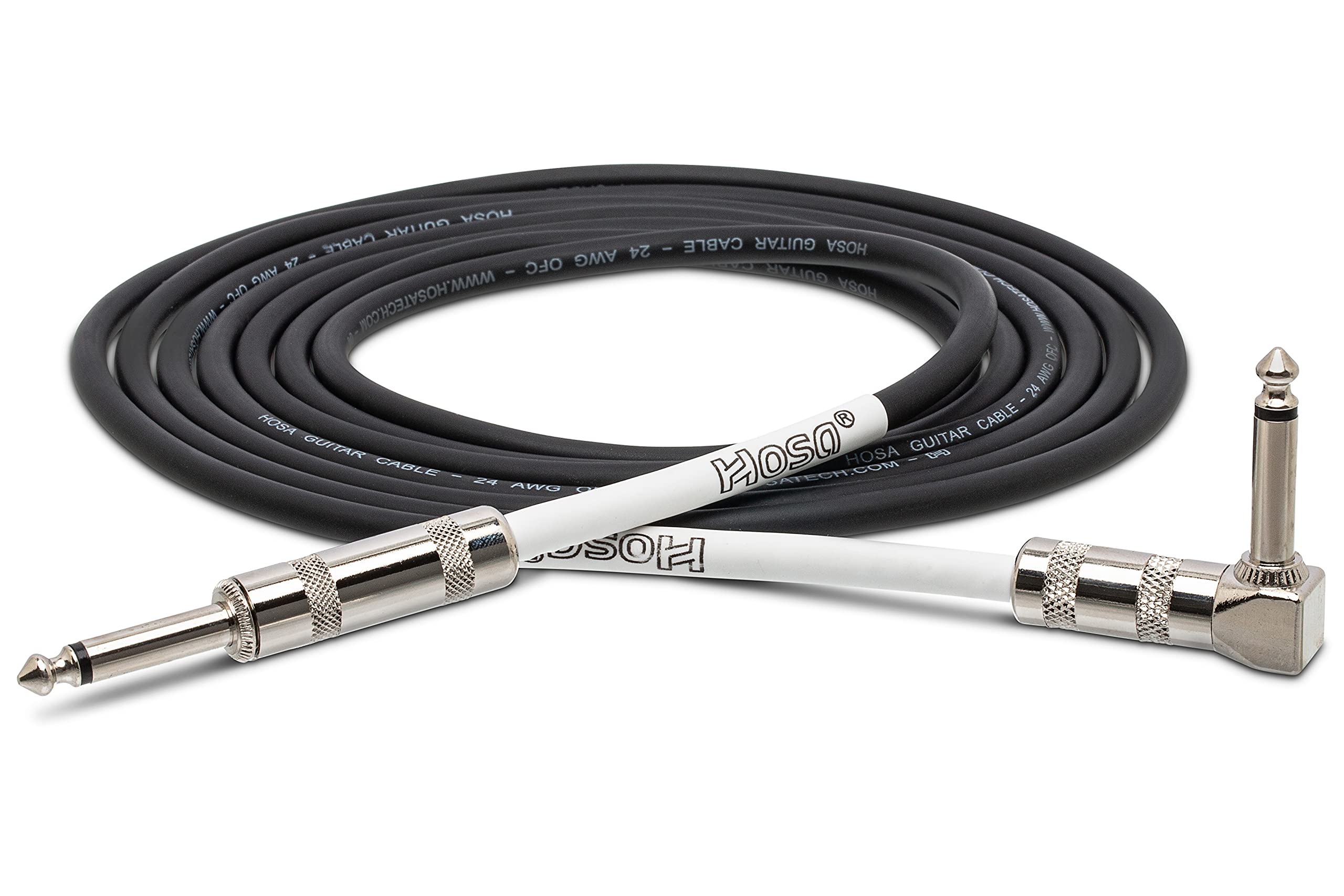 Book Cover Hosa GTR-210R Straight to Right Angle Guitar Cable, 10 Feet,Black