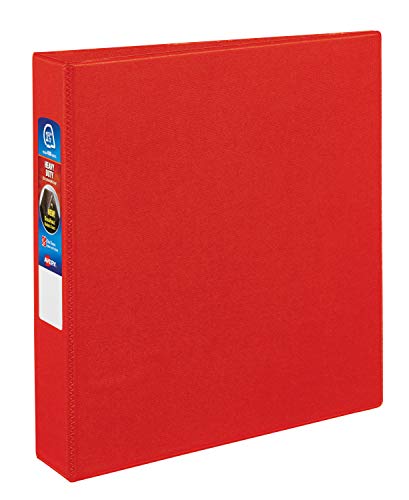 Book Cover Avery Heavy-Duty Binder with 1.5-Inch One Touch EZD Ring, Red (79585)