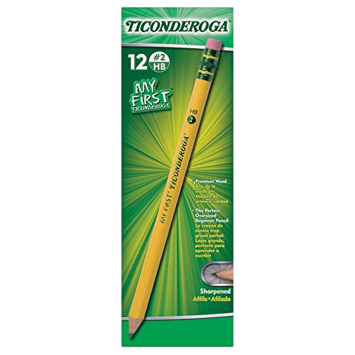 Book Cover TICONDEROGA My First Pencils, Wood-Cased Soft, Pre-Sharpened, 12 Count (X33312)